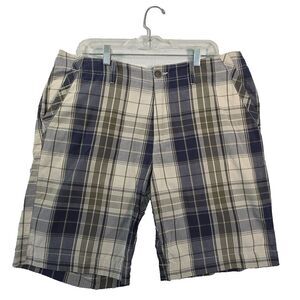 TOMMY HILFIGER  Plaid Bermuda Walking Shorts Men's Size 36 Green Blue Preppy